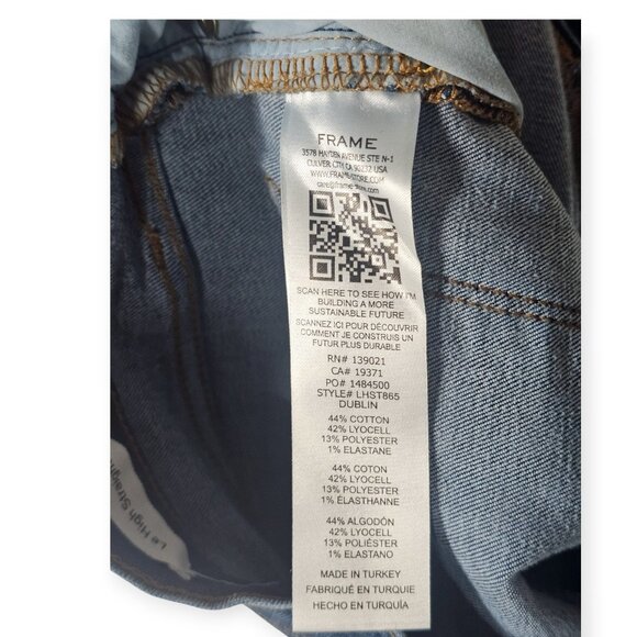 FRAME Le High Straight Denim Jeans Blue Size 26 - Picture 4 of 10